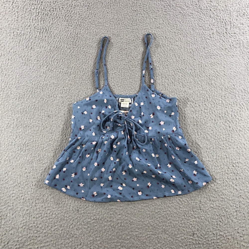 Billabong Camisole Women's XS Blue Floral Dots Babydoll Y2K